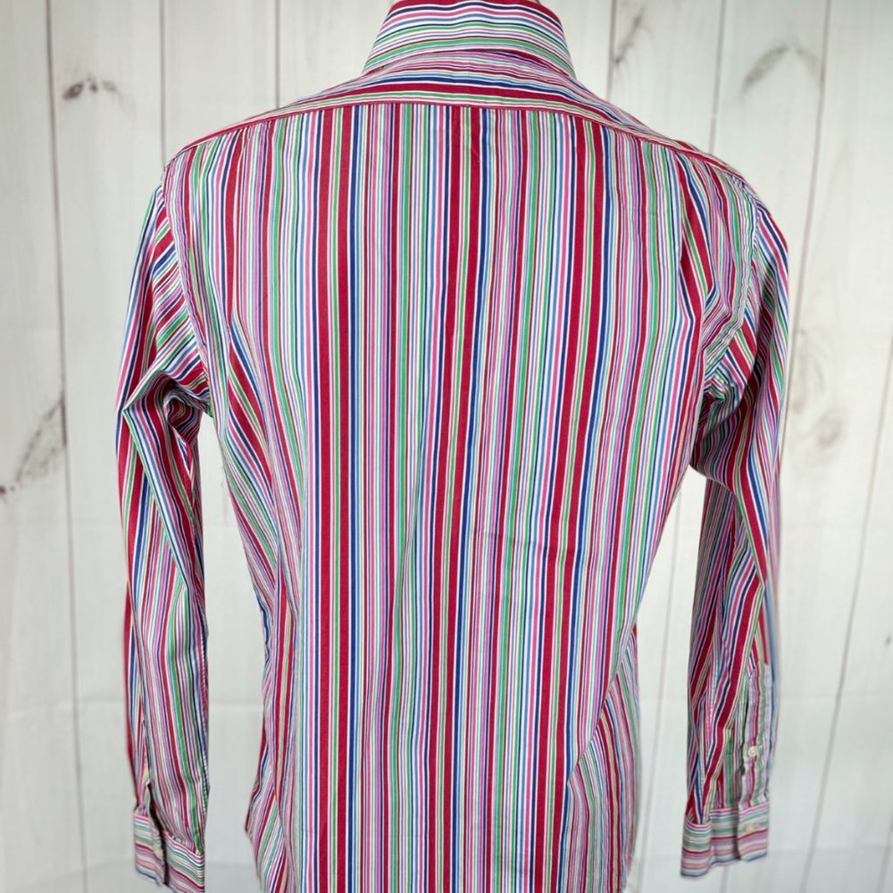 Polo Ralph Lauren Multi-Color Striped Regent Long Sleeve Button Up Shirt - M - Picture 4 of 4